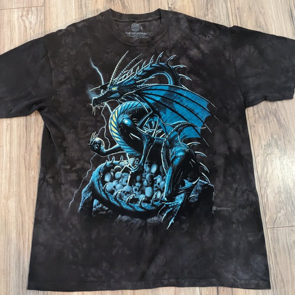 The Mountain y2k blue Dragon shirt XL